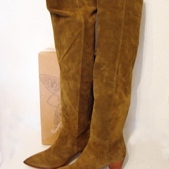 NEW Free People Suede OTK Presley Boots - Camel - Picture 4 of 6